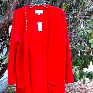 Red sweater with pockets